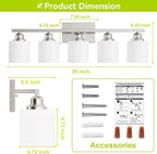 Sailstar 5-Light Bathroom Light Fixture, Brushed Nickel Vanity Lights Over - Image 6