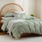 JSD Sage Green Duvet Cover Set Twin Size, 2 Piece Microfiber Kids Duvet Cover - Image 6
