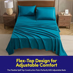Split Head King Sheets Set for Adjustable Beds 4 Piece Flex Top Bed Sheets – - Image 2