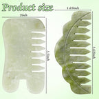 Geiserailie 2 Pcs Jade Combs Esthetician Supplies Massage Stone Hair Gua Sha - Image 2