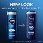 NIVEA MEN Cool Body Wash, Icy Menthol and Yuzu Scent, 3-in-1 Men's Body Wash - Image 2