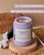 M&SENSE Lavender Citrus Candles, 19.4oz 110H Burn Time Large Natural Soy Candles - Image 3
