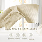 Comfort Spaces Ivory Oversized Queen Quilt Set 102"x118" Bedspread Quilted - Image 4