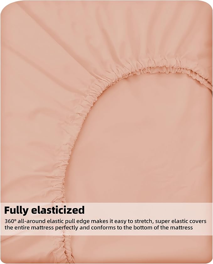 HBHLFZ Twin XL Fitted Sheet Only 2 Pack, Soft Breathable Bottom Sheet - Image 5