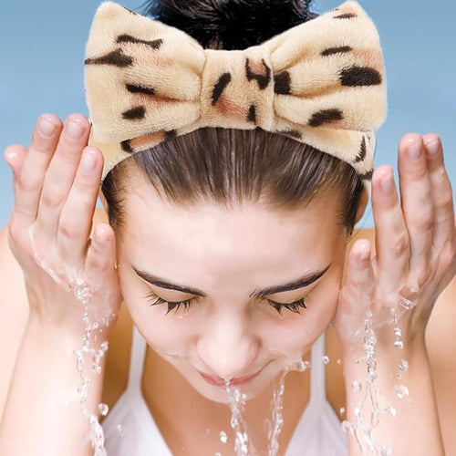 6 Pack Spa Headband for Women Skincare Makeup Headband Soft Coral Fleece Bow - Image 2