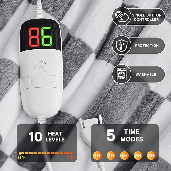 Heated Electric Blanket Throw, 50X60 Heating Blanket - Image 4