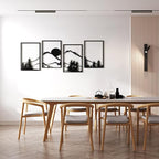 Art3d Black Metal Wall art, 4 Pieces Wall Decor - Image 3