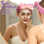 Teenitor Spa headband, Makeup Headband Set, Soft Fuzzy Bow Hair Bands - Image 6