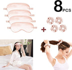 Satin Eye Mask 8Pcs Silk Sleep Masks Silky Blindfold Eyeshade Blackout Eyes - Image 2
