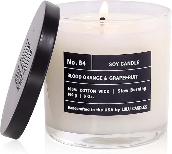 Lulu Candles | Blood Orange & Grapefruit | Luxury Scented Soy Jar Candle | Hand by LULUCANDLES