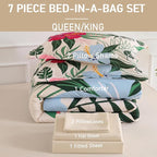 Yogeneg 7 Piece Bed in a Bag King Size Comforter Set Beige Bedding Set - Image 6