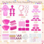 Spa Party Supplies for Girls, 6 Satin Robes Kids Spa Birthday Sleepover - Image 2