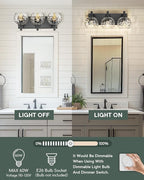 Bathroom Light Fixtures Over Mirror, 3-Light Matte Black Vanity Light - Image 6