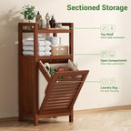 Homykic Tilt Out Laundry Hamper, 10 Gal Bamboo Laundry Storage Cabinet - Image 6
