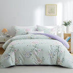 BOLINLIVING Floral Duvet Cover Queen Size 3 Pieces, Flower Duvet Cover by BOLINLIVING
