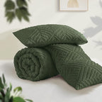 Andency Olive Green Oversized King Comforter 128''x120'', 3 Pieces Soft Boho - Image 3