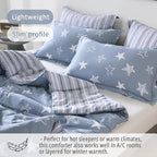 LEMIROE Blue Cotton Comforter King Size 3Pcs - Image 4