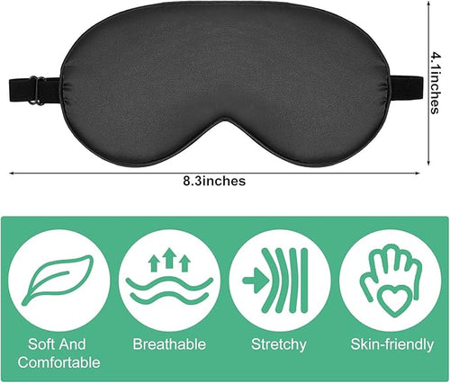 6 Pieces Natural Silk Sleep Mask Soft Eye Mask Adjustable Strap Blindfold - Image 2