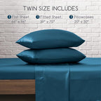 MR&HM Satin Bed Sheets, Twin Size Sheets Set - Image 7