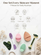 Rena Chris Gua Sha and Face Roller Set - 7 in 1 Face Skin Care Tools - Image 2