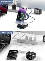 3-in-1 Charging Station for Apple MagSafe Charger, Foldable Wireless Charging - Image 4