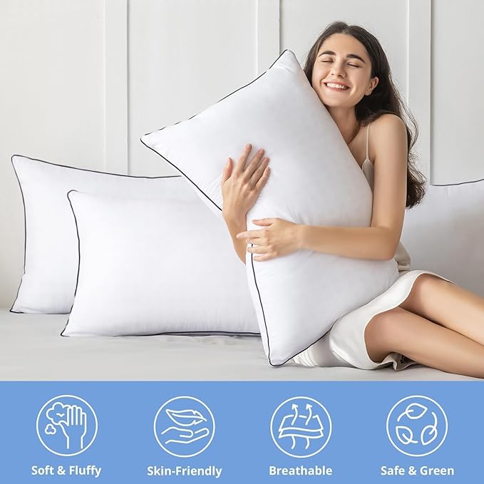 JOLLYVOGUE King Size Pillows Set of 2, Hotel Collection Bed Pillows - Image 2