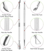 2PCS Cuticle Pusher and Cutter Remover, Xunxmas Salon Nail Scraper - Image 2
