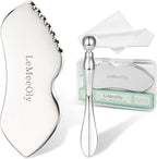 LeMeeOly Stainless Steel GuaSha & Eye Cream Applicator Facial Tools, Metal by LeMeeOly