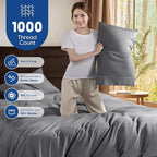 SONORO KATE 100% Egyptian Cotton Duvet Cover King Size, 1000 Thread Count - Image 3