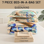 Yogeneg 7 Piece Bed in a Bag Queen Size Comforter Set Khaki Bedding Set - Image 6