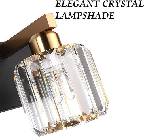 Aipsun Crystal Bathroom Vanity Lighting Black Vanity Light Fixtures Modern - Image 2