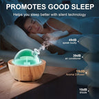 Glass Essential Oil Diffuser Wood Grain Base, 280ml Aromatherapy Diffusers Cool - Image 4
