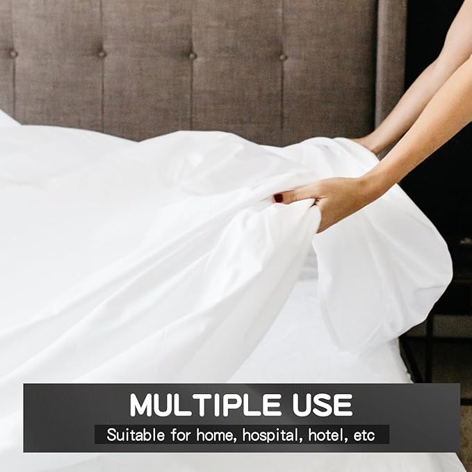 Mattress-Homes King Size Flat Sheets Only 100% Egyptian Cotton Top Sheet 1Pcs - Image 2