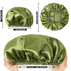 4 PCS Shower Cap for Women, Elastic and Reusable Bath Caps, Double Layers - Image 4