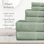 Springtree Home 100% Cotton Bath Towel Set | 6 Piece Set | Absorbent & - Image 2