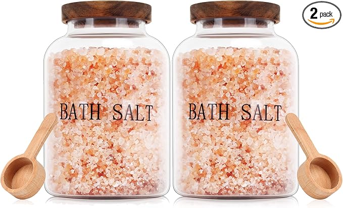 BKYFPQ 2Pcs 74 oz Glass Bath Salts Jar, Bath Salt Container by BKYFPQ