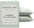 Karissa Mae Cooling Bamboo Viscose Standard Size Pillowcase Set | 100% by KARISSAMAE
