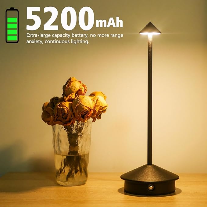 2 Pack Cordless LED Table Lamp, Rechargeable 5200mAH Battery Operated Lamp - Image 4