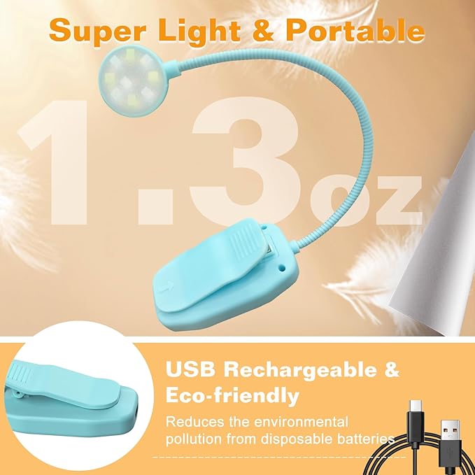 2 Packs Rechargeable Book Reading Light - Image 4