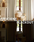 jinchan Chenille Blackout Curtains 84 Inches Long 2 Panels Beige Thermal - Image 4