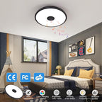 Black Waterproof LED Flush Mount Ceiling Light Fixture, - Image 3