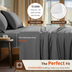 LBRO2M 1000 Thread Count 100% Egyptian Cotton Sheets Set Twin, 3 Piece Sets Bed - Image 3