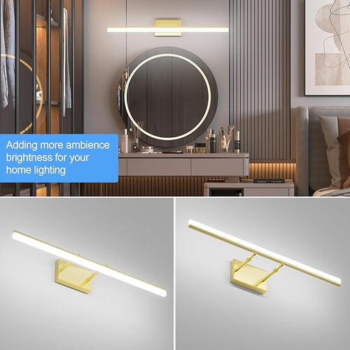 Aipsun 31.5inch Brushed Brass Bathroom Vanity Light Fixtures Modern LED Light - Image 2