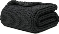 YnM 100% Cotton Weighted Blanket, Handmade Chunky Knitted Throw, No fillers