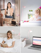 Clip on Light USB Reading Light, Eye Care Dimmable Reading Lamp Flexible Goose - Image 5