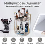 Asayuee 360 Rotating Makeup Organizer, 2 Tier Large Capacity Make Up Organizers - Image 7