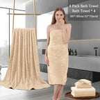 4 Piece Extra Large Bath Towels 35x70 Inches - Image 5