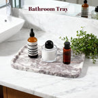 Karibiber Luxury Marble Vanity Tray, Bathroom Tray Countertop, Calacatta - Image 6