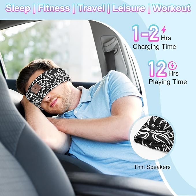 2-Pack Sleep Headphones Wireless, Air Travel, Meditation- - Image 7