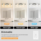 Bathroom Vanity Light, 4-Light Nickel Modern Matte Wall Sconce Lighting - Image 7